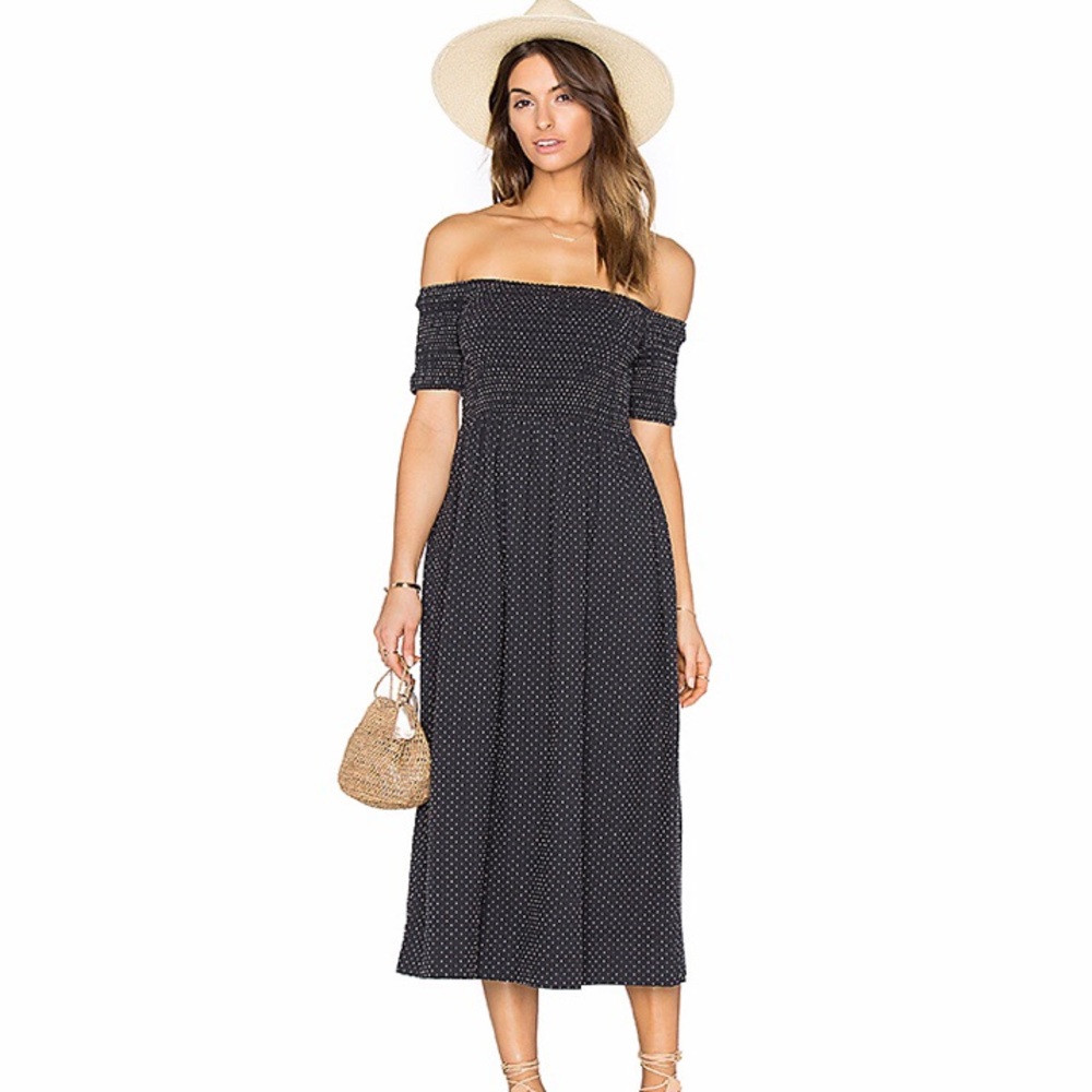 Revolve THE GREAT Carnival Smock Dobby Midi Dress